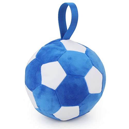 PIANG GOUER Interaktives Hundespielzeug Fußball, Plüsch Quietschen Hundespielzeug Ball, Hund Puzzle Spielzeug Jolly Hundebälle für mittlere und große Hunde Spielzeug Mit Umhängeband, 7.1in/18cm von PIANG GOUER