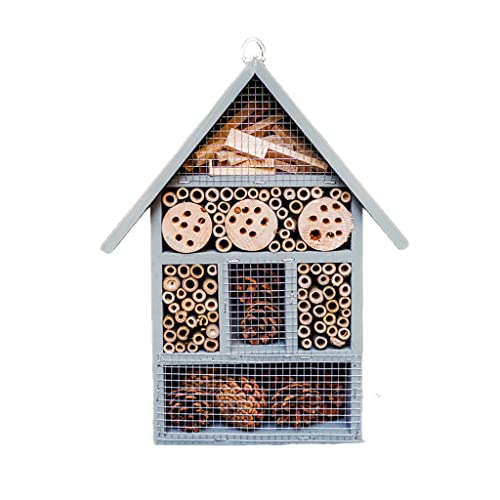 Hölzernes Bienen-Schmetterlings-Insektenhaus, Multi-Insekten-Insektenhotel, Outdoor-Garten-Bienenkasten-Insektenlebensraum für Bienen-Schmetterlings-Marienkäfer von PIAOLING