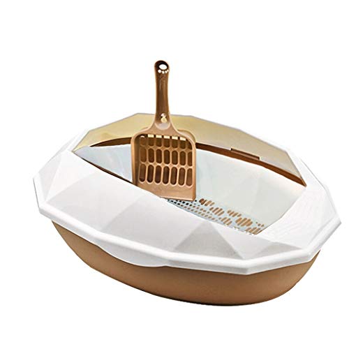 Pet Toilet Tray Katzentoilette Box WC Kit Pet Kitty Große Kunststoffwanne Clean Rabbit Bedpan (Color : Brown) von PIAOLING