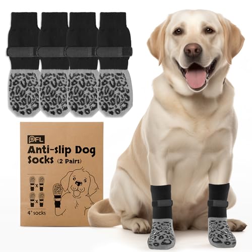 PICK FOR LIFE Hundeschuhe mit Greifern, Hundeschuhe verhindern das Lecken der Pfoten, rutschfeste Hundesocken für ältere Hunde auf Hartholzboden (L) von PICK FOR LIFE