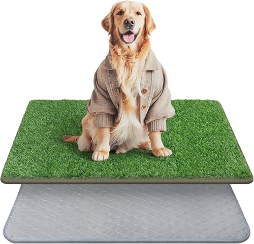 Extra großer Kunstrasen für Hunde mit wiederverwendbarem Welpenpad, Hundetoilettengrasmatte, Töpfchentraining, Gras-Pads für Hunde, waschbar, Welpengras, wiederverwendbare Welpenunterlagen, von PICK FOR LIFE