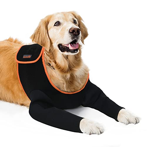 Hunde-Recovery Sleeve zum Stoppen von Wunden zu lecken, Kegelhalsbänder-Alternative, kratzfester Hunde-Recovery Anzug, wasserdichter Hundebein-Wundschutz zur Vermeidung von Leckbissen,Schwarz, XS von PICK FOR LIFE