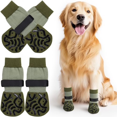 PICK FOR LIFE 2 Paar Anti-Rutsch-Hundesocken, Weiche Socken für den Pfotenschutz von Hunden mit verstellbarem Klettverschluss für den Innen von PICK FOR LIFE