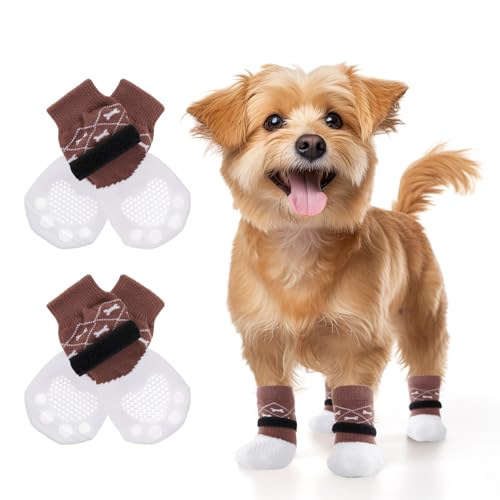 Doppelseitiger Anti Rutsch Hundesocken, Hunde Pfotenschutz mit verstellbaren Klettverschlüssen, geeignet für kleine, mittlere und große Hunde von PICK FOR LIFE