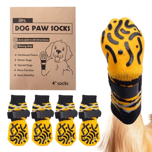 PICK FOR LIFE Reflektierende Hundesocken mit Griffen, rutschfeste Hundesocken, Pfoten stoppen Lecken, Hundepfotenschutz, Hundeschuhe für verletzte Pfoten, rutschfeste Hundesocken für Hartholzböden, von PICK FOR LIFE