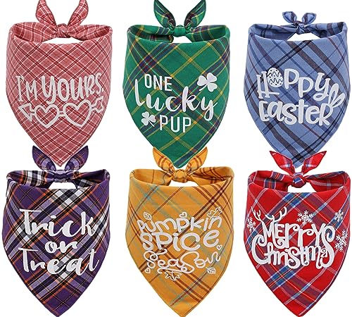 Holiday Bandana Hundeschal für Hunde 6 Stück, Hundekostüm Geschenk für Hundebesitzer von PICKUPIK