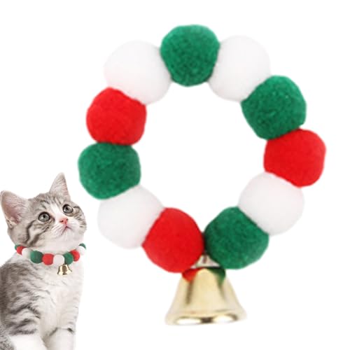 PILYON Weihnachts-Katzenhalsband - Weiches Kätzchenhalsband mit Glöckchen, modisches Halskettenhalsband für Haustiere | Katzenzubehör für Weihnachtskostüme, zum Geburtstag, Erntedankfest, Neujahr von PILYON