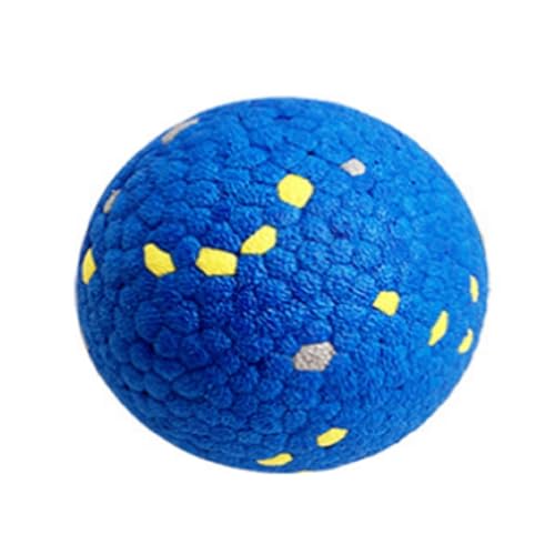 Hunde-Übungsball-Set, Apportier-Set, Spielzeugbälle, interaktives Tennis, unzerstörbares Spielzeug for aggressive Kauer, langlebiges Kauwasser, Outdoor-Spaß, mehrfarbig, 6,3 cm/1613 ( Color : Blue , S von PINFANSHIJIE