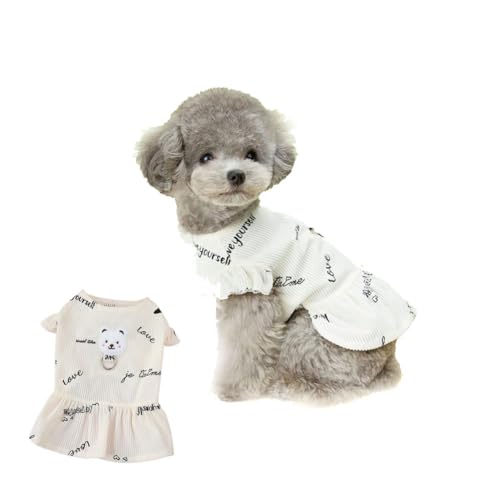 Hundekleider for kleine Hundemädchen, süße Kleider, Haustierkleid, Hundegeburtstagskleid, lustige Hundekleidung for kleine Hunde, Chihuahua, Yorkie/293(Beige,L) von PINFANSHIJIE