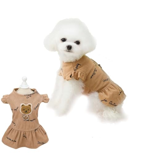 Hundekleider for kleine Hundemädchen, süße Kleider, Haustierkleid, Hundegeburtstagskleid, lustige Hundekleidung for kleine Hunde, Chihuahua, Yorkie/293(Coffee,L) von PINFANSHIJIE