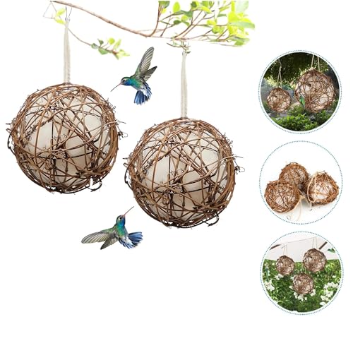 Kolibri-Häuser for Aufhängen im Freien, Kolibri-Nestkästen aus Rattanbällen, Vogelnistmaterialien, Kolibri-Nest, Kolibri-Hausmaterial, Geschenke for Vogelbeobachter, Naturliebhaber/576(3.15 inch) von PINFANSHIJIE