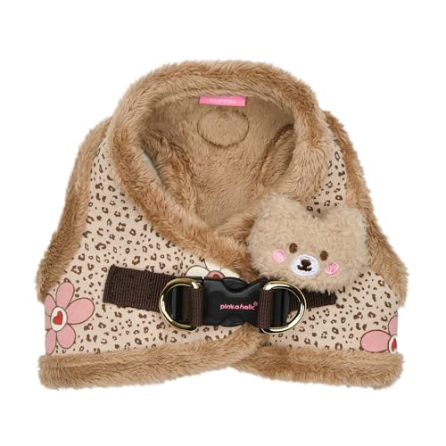 Pinkaholic New York Alisa Hundegeschirr Step-in, warm, Winter, Leopardenmuster für kleine Hunde, Hellbraun, Größe S von PINKAHOLIC