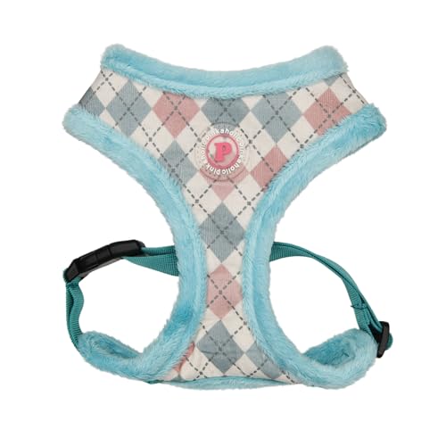 Pinkaholic New York Annika Hundegeschirr über den Kopf Warm Winter Argyle-Muster Verstellbare Brust für Kleine Hunde, Aqua, Klein von PINKAHOLIC