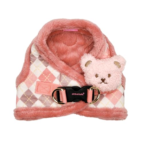 Pinkaholic New York Annika Vest Hundegeschirr, Step-in, warm, Winter, Argyle-Muster für kleine Hunde, Indianer-Rosa, Small von PINKAHOLIC