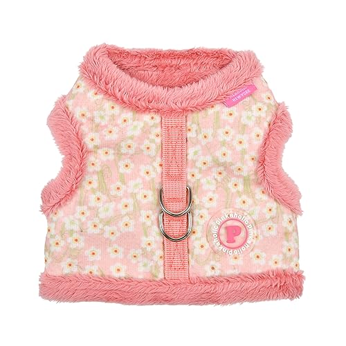 Pinkaholic New York Kalina Jacket Hundegeschirr Step-in Warm Winter Blumenmuster für kleine Hunde, indisches Rosa, Größe S von Pinkaholic New York