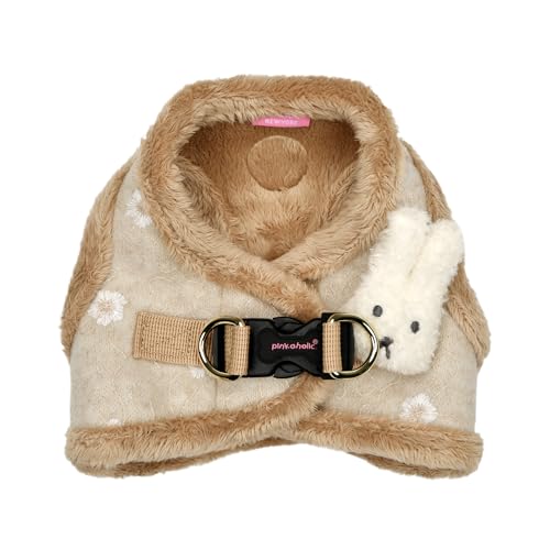 Pinkaholic New York Lidia Vest Hundegeschirr Step-in Warm Winter Blumenmuster für kleine Hunde, Beige, Large von Pinkaholic New York