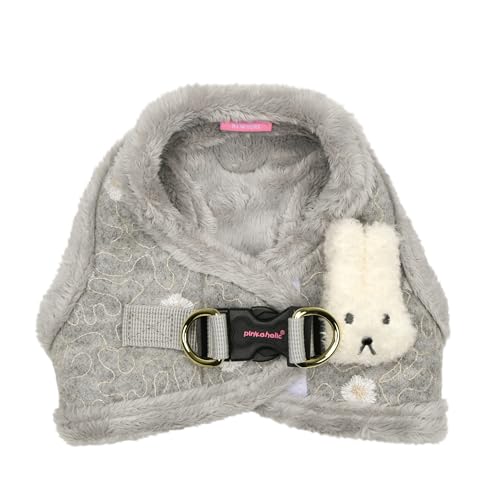 Pinkaholic New York Lidia Vest Hundegeschirr Step-in Warm Winter Blumenmuster für kleine Hunde, Hellgrau, Large von PINKAHOLIC