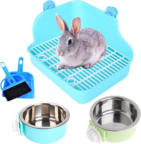 PINVNBY Meerschweinchen Käfig Kaninchen Ecke Streu Bett Box Kleintierstreu Hängende Schale Pet Bowl Käfig Potty Trainer Pet Toilette für Kaninchen Chinchilla Frettchen von PINVNBY