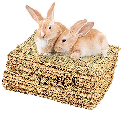 PINVNBY Heumatten für Kaninchen, natürliches Kaninchengras, Kleintiere, gewebtes Bett, zum Ausruhen, Schlafen, Kauen, Nisten und Spielzeug, Käfiggrasmatten für Kaninchen, Meerschweinchen, Hamster, von PINVNBY