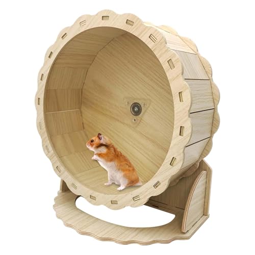 PINVNBY Holz Hamster Rad, Kleintiere Übung Rad, Silent Running Wheel für Gerbil, Mäuse, Meerschweinchen, Zwerg Hamster (8.26in) von PINVNBY