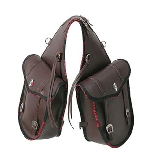 PIONEER Pferdesatteltaschen - Satteltasche aus Leder für den Reitsport - Ideal für Trekking und Ausritte - Bananenförmiges Design am Heck - Strapazierfähig und Bequem - Schwarz von PIONEER