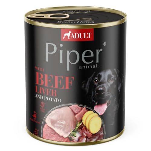 Hunde-Nass PIPER mit Rinderleber und Kartoffeln 800g von PIPER