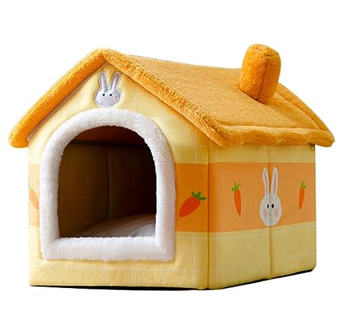 Hundebett Katzenhöhlenbett Haustierbett, Weich, Lang, Plüsch, Hellrosa, Katzenbett, Rundes Katzenbett, Haus, Rundes Haustier-Hundebett Für Kleine Hunde, Katzennest Haustier-Katzenhaus (Color : A, SI von PIPONS