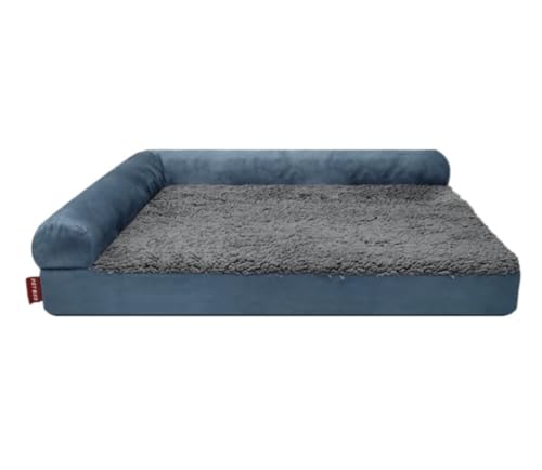 PIPONS Hundebett Katzenhöhlenbett Orthopädisches Haustierbett, L-förmige Plüschcouch mit wasserdichtem Futter, Polstersofa mit abnehmbarem Polster Haustier-Katzenhaus (Color : Blue, Size : 51 * 76cm) von PIPONS