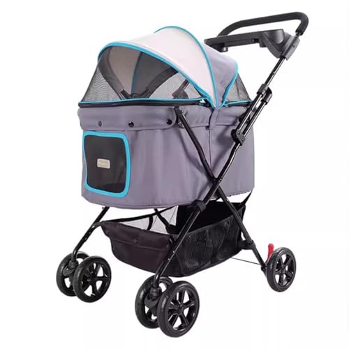 PISOM Pet Gear Faltbarer Haustier-Kinderwagen for Katzen/Hunde mit abnehmbarem und waschbarem Bezug, Reisetrolley for Haustiere von PISOM