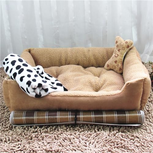 PIURUF Großes waschbares Hundebett, beruhigende bequeme Hundekäfig-Matratze, Anti-Angst-Tierbetten, Winter-Katzenschlafkissen, warm, Hundebett, orthopädisches Schlafsofa von PIURUF