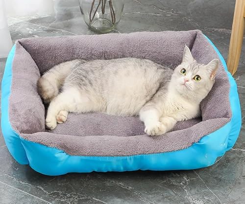 PIURUF Hochwertiges großes beruhigendes Hunde- und Katzenbett, Haustier-Sofa mit Matte und Spielzeug, Plüsch-Haustierbett für Welpen, Hundeausruhen, Schlafkissen, Matratze, rutschfestes Kätzchenbett von PIURUF