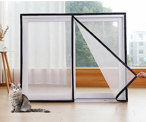 PIURUF Magnetische Fliegengitter für Fenster,Automatische Schließung Pet Proof Mesh,Insektenschutz Mesh,Balkon Anti-Mosquto,Hohe Dichte Fenster Mesh Net von PIURUF