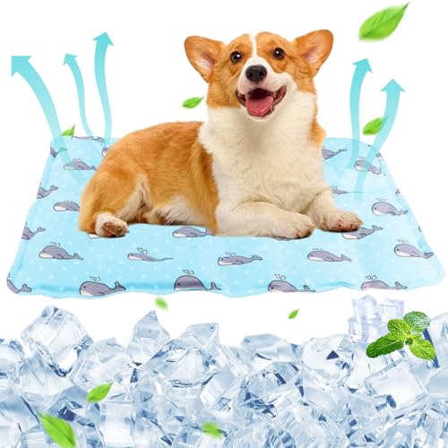 PIWOSGOL Kühlmatte für Hunde, 50 X 40cm Kühlmatte Hunde Katzen Haustiere, Kühlmatte für Katzen Kühldecke für Hunde, Selbstkühlende Hundematte, Dog Cooling Mat für Drinnen, Draußen und Auto von PIWOSGOL