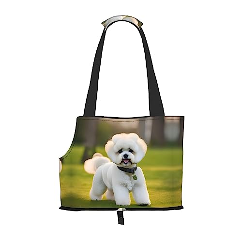 Bichon Frisé Hundetasche für Hunde und Katzen, tragbar, für kleine bis mittelgroße Katzen und kleine Hunde von PIXOLE