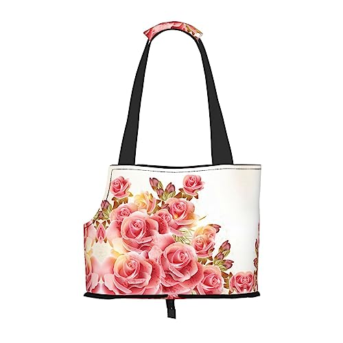 Blossom Print Pet Carrier,Hund Katze Reisetasche,Tragbare Tasche Träger für kleine bis mittelgroße Katzen und kleine Hunde von PIXOLE