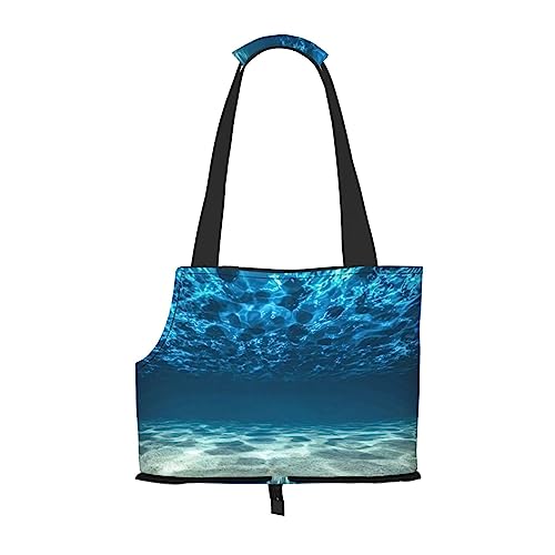 Blue Ocean Sea Print Pet Carrier,Hund Katze Reisetasche,Tragbare Tasche Träger für kleine bis mittelgroße Katzen und kleine Hunde von PIXOLE