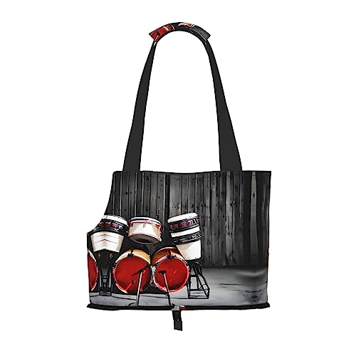 Coole Drum Sets Print Pet Carrier,Hund Katze Reisetasche,Tragbare Tasche Träger für kleine bis mittelgroße Katzen und kleine Hunde von PIXOLE