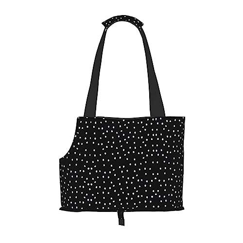 Schwarz Weiß Polka Dots Print Pet Carrier,Hund Katze Reisetasche,Tragbare Tasche Träger für kleine bis mittelgroße Katzen und kleine Hunde von PIXOLE