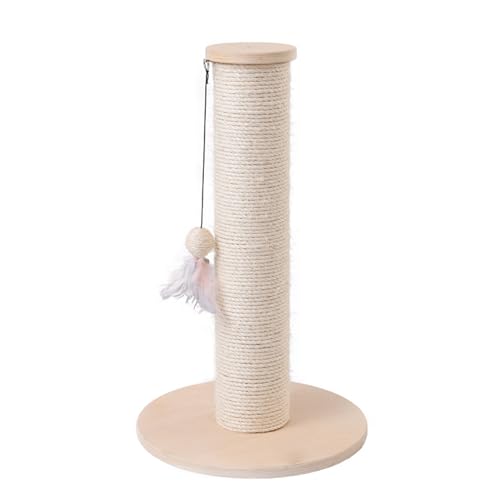 PJDDP 24,8-Zoll-Katzenkratzbaum, Natürlicher Sisal-Katzenkratzbaum, Kratzfester Hoher Katzenkratzbaum Für Hauskatzen Mit Hängendem Ball, Schützen Sie Ihre Möbel von PJDDP