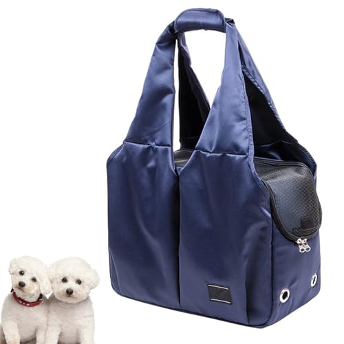 PJDDP Blau,Katzentragetasche,Hundetasche, Leichte Tragetasche Mit Sicherheitsleine, Schultertasche Haustiertragetasche Für Hunde Katzen Kleine Haustiere von PJDDP