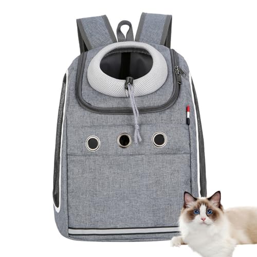 PJDDP Dark Gray,Haustier Rucksack Hund Tragetasche Für Kleine Mittelgroße Hunde Und Katzen, Atmungsaktiv Und Bequem Haustier Tragbar Reisetasche Mit Sicherheitsstreifen Für Wandern for Hiking von PJDDP