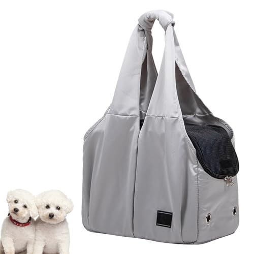 Grau,Katzentragetasche,Hundetasche, Leichte Tragetasche Mit Sicherheitsleine, Schultertasche Haustiertragetasche Für Hunde Katzen Kleine Haustiere von PJDDP