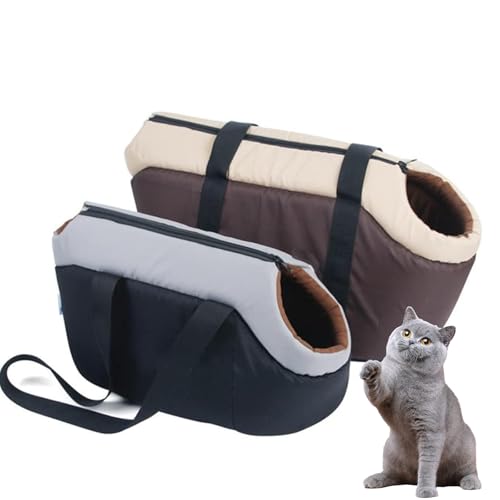 PJDDP Haustier Umhängetasche, Hundetasche, Transportbox Für Hunde Und Katzen Reise Haustier Transporttasche Hundetragetuch, Tragetasche Für Haustier,Braun,XL von PJDDP