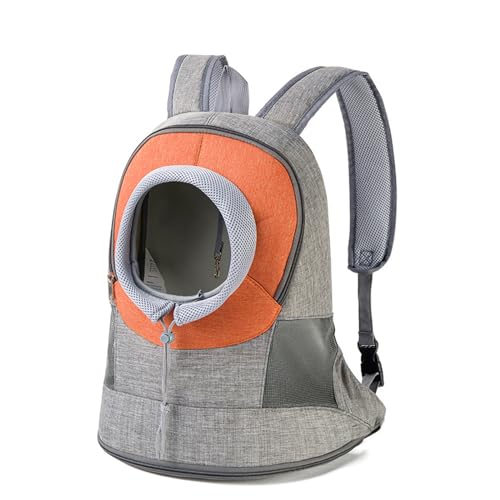 Hunderucksack Für Kleine Hunde,Verstellbare Katzenrucksack Transporttasche Mit Head-Out-Design Und Ausbruchssicherem Design,Haustier Tragetasche Für Hunde,Orange von PJDDP