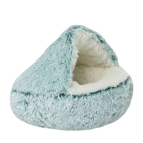 Katzenhöhle, Pet Bed, Beruhigendes Hundebett, Flauschiges Plüsch-Katzenbett Mit Rutschfestem Boden, Für Mittelgroße Und Kleine Hunde,Grün,100cm von PJDDP