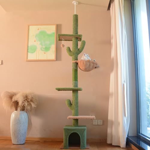 PJDDP Kratzbaum, 5-Stöckiger Kaktus-Katzenbaum, Katzenturm Mit Bequemer Hängematte, Sisal-Katzenkratzbaum, Stabile Plattform Für Zimmerkatzen,Cat Nest von PJDDP