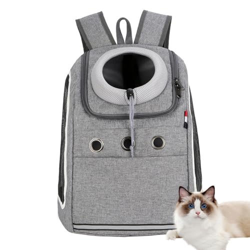 Light Gray,Haustier Rucksack Hund Tragetasche Für Kleine Mittelgroße Hunde Und Katzen, Atmungsaktiv Und Bequem Haustier Tragbar Reisetasche Mit Sicherheitsstreifen Für Wandern for Hiking von PJDDP