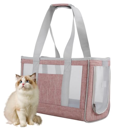 PJDDP Light red,S,Hundetragetasche, Haustier Tragetasche Für Hunde Und Katzen, Atmungsaktiv Hundetasche Für Kleine Hunde Katzen Camping Wandern von PJDDP