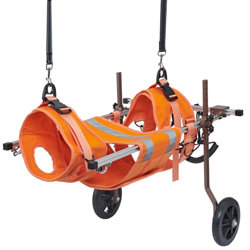 PJDDP Einstellbare Hunde-Rollstuhl Für Die Hinterbeine, Doggie Rollstühle Mit Behinderten Hinterbeinen Walking Mobility Aids Für Behinderte Haustiere Hund Beinschelle Und Hip Support,Orange,M von PJDDP