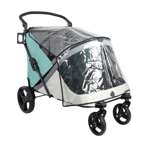 PJDDP Extra Großer Hundebuggy, Faltbarer Reise Kinderwagen Für Haustiere, Haustierwagen Mit Kissen & Regenschutz, Für Mittelgroße Und Große Hunde von PJDDP